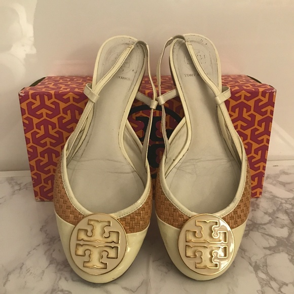 Tory Burch Randy Slingback Ivory Size 10.5 - Picture 2 of 8